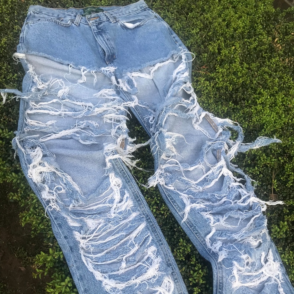 distressed jeans